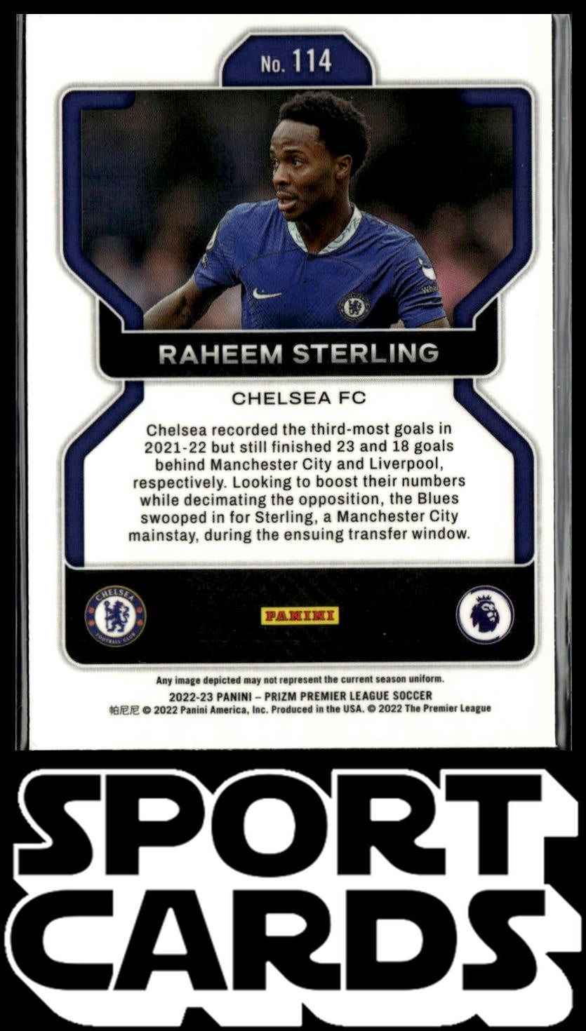 2022-23 Panini Prizm Premier League #114 Raheem Sterling SportCards.com