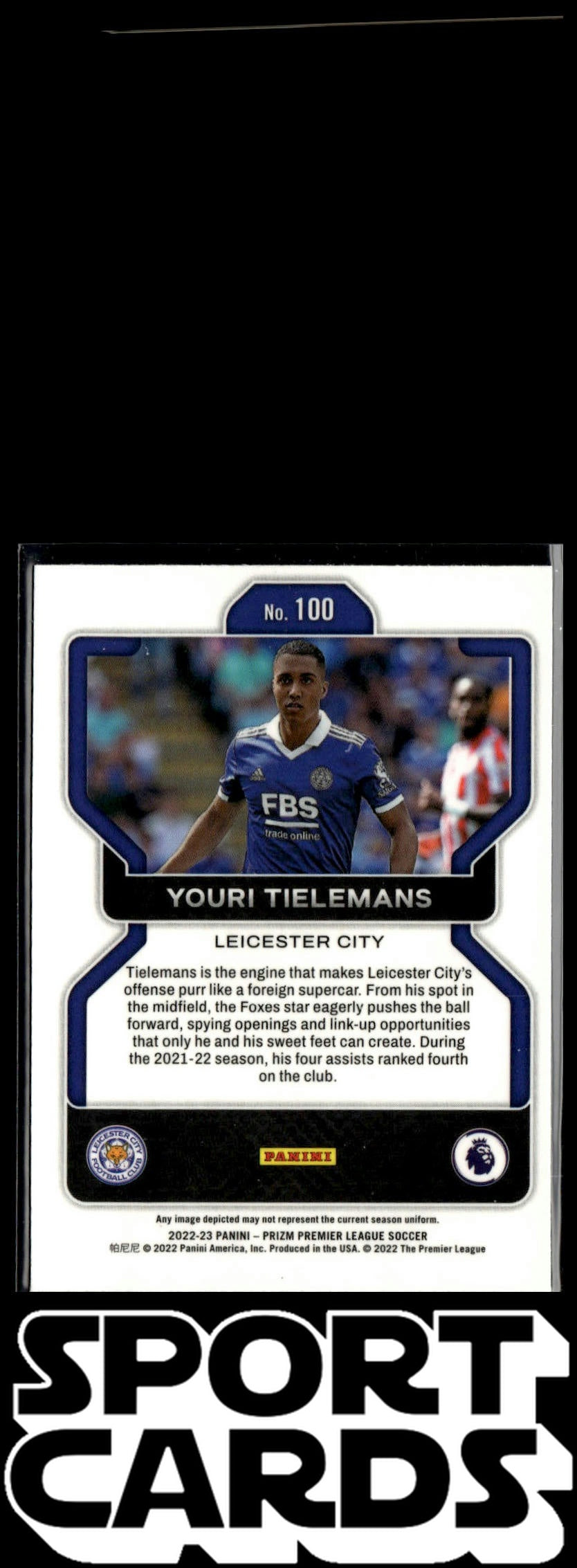 2022-23 Panini Prizm Premier League #100 Youri Tielemans SportCards.com