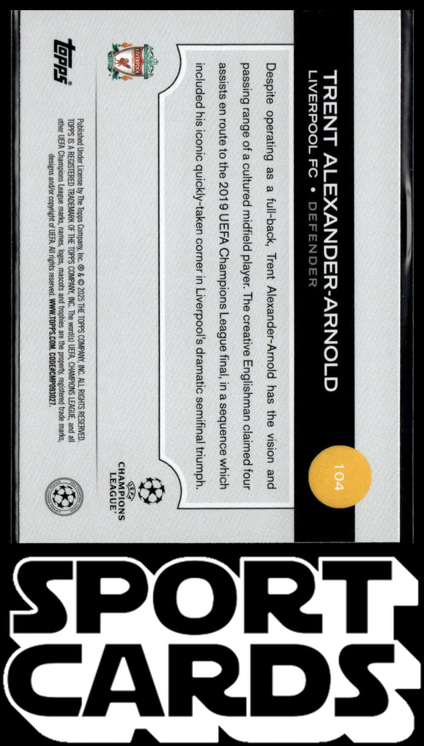 2024-25 Topps UEFA Club Competitions #104 Trent Alexander-Arnold SportCards.com