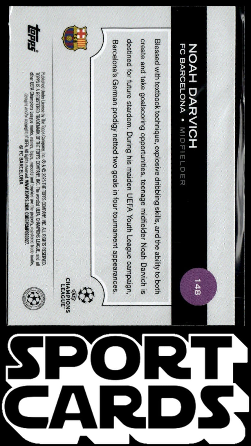 2024-25 Topps UEFA Club Competitions #148 Noah Darvich SportCards.com