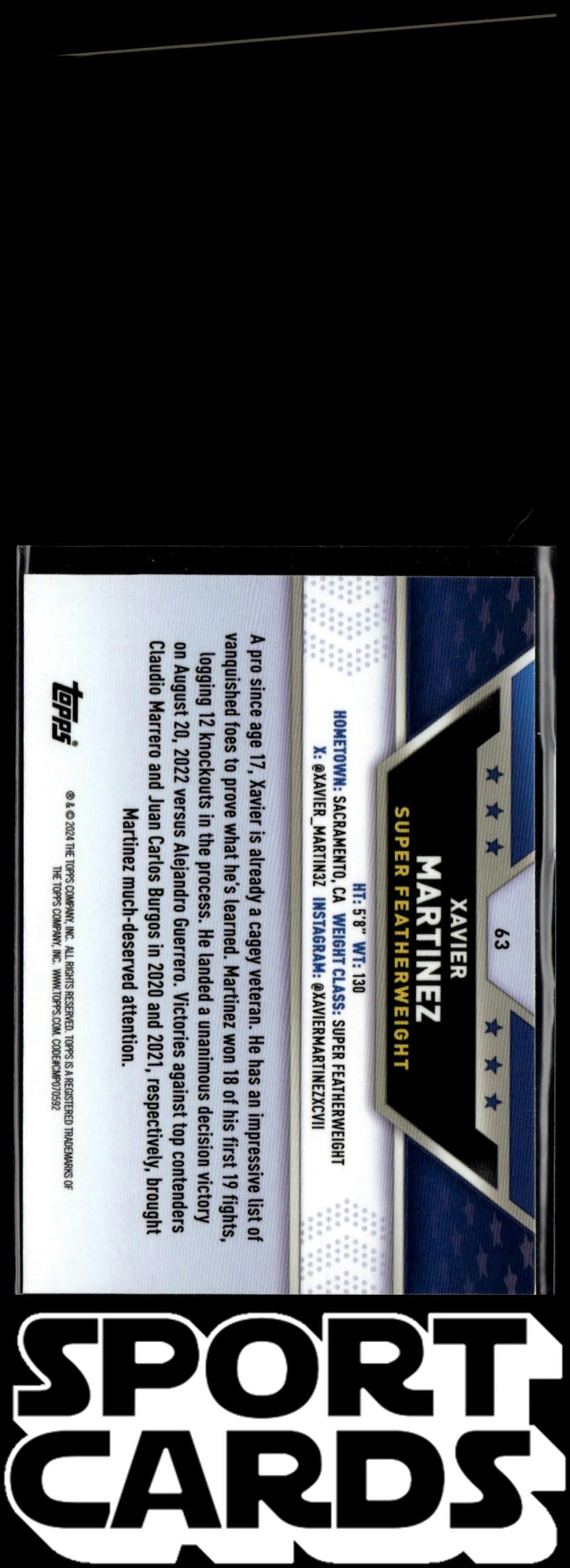 2024 Topps Chrome #63 Xavier Martinez SportCards.com