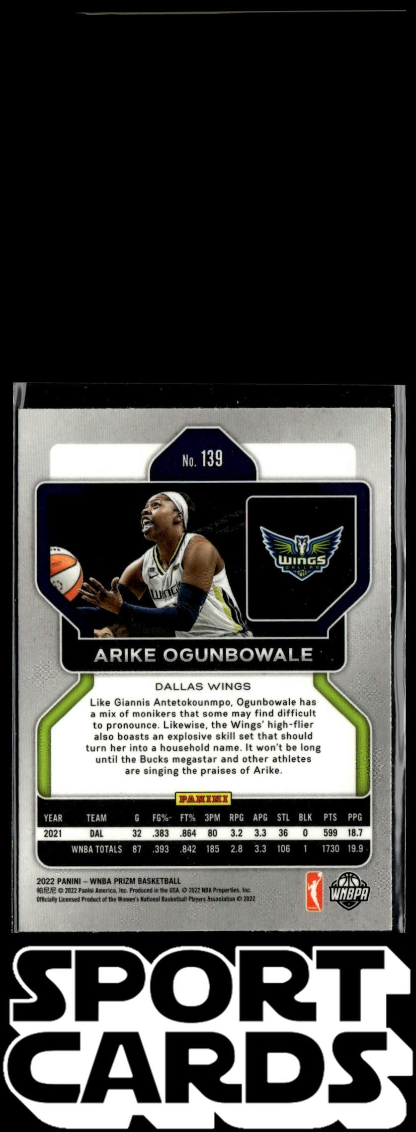 2022 Panini Prizm WNBA #139 Arike Ogunbowale SportCards.com