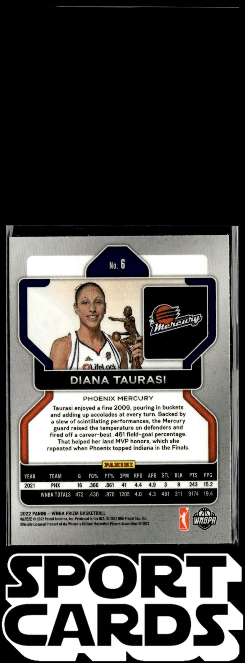 2022 Panini Prizm WNBA #6 Diana Taurasi SportCards.com