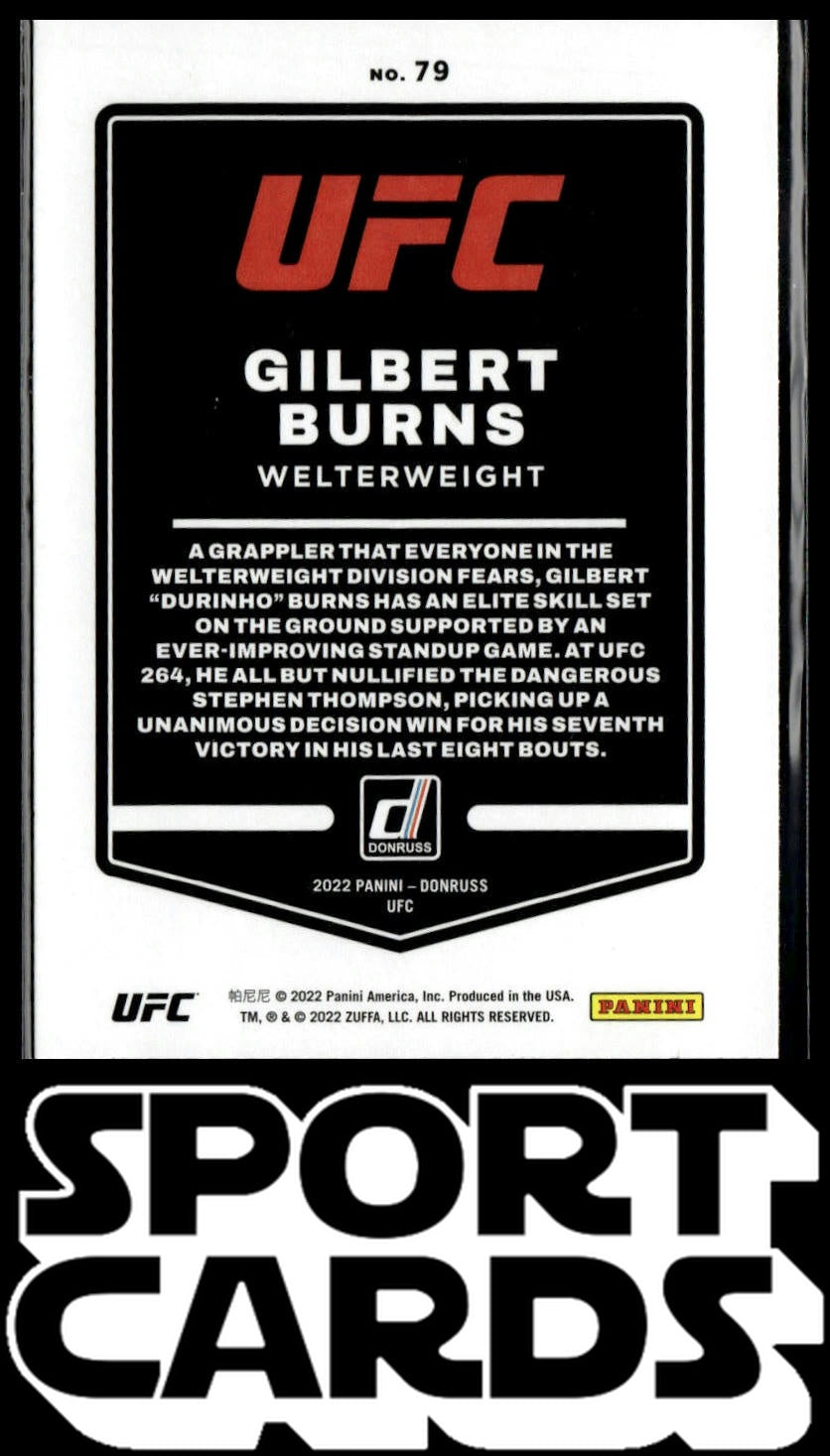 2022 Donruss UFC #79 Gilbert Burns Purple Flood SportCards.com