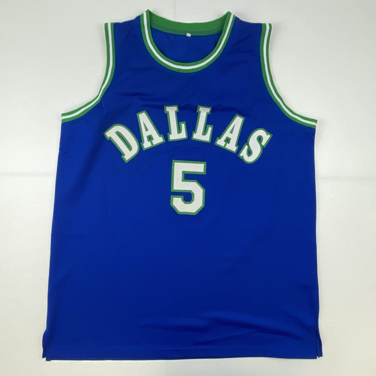 Autographed/Signed Jason Kidd Dallas Retro Blue Basketball Jersey Beckett BAS COA - Sport Cards