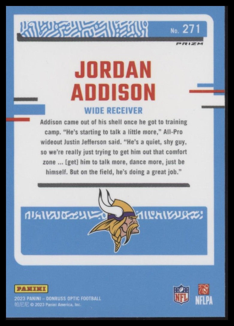 Jordan Addison 2023 Donruss Optic #271 Rated Rookies