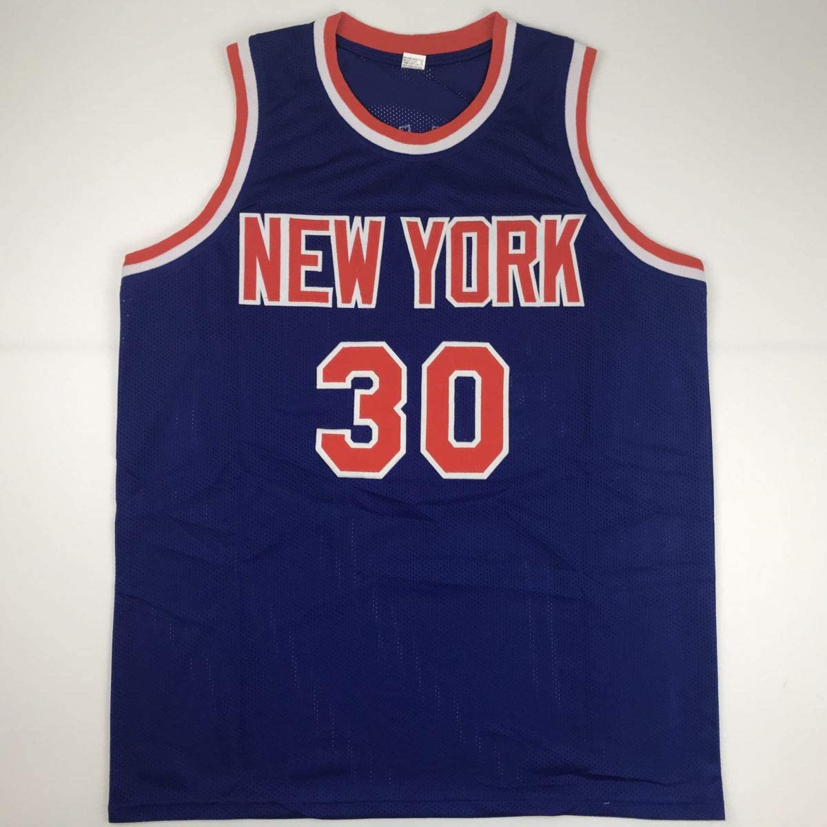 Autographed/Signed Bernard King New York Blue Basketball Jersey Beckett BAS COA - Sport Cards
