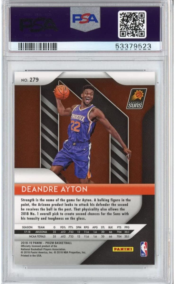Graded 2018-19 Panini Prizm Deandre Ayton #279 Rookie RC Basketball Card PSA 10 Gem Mint - Sport Cards