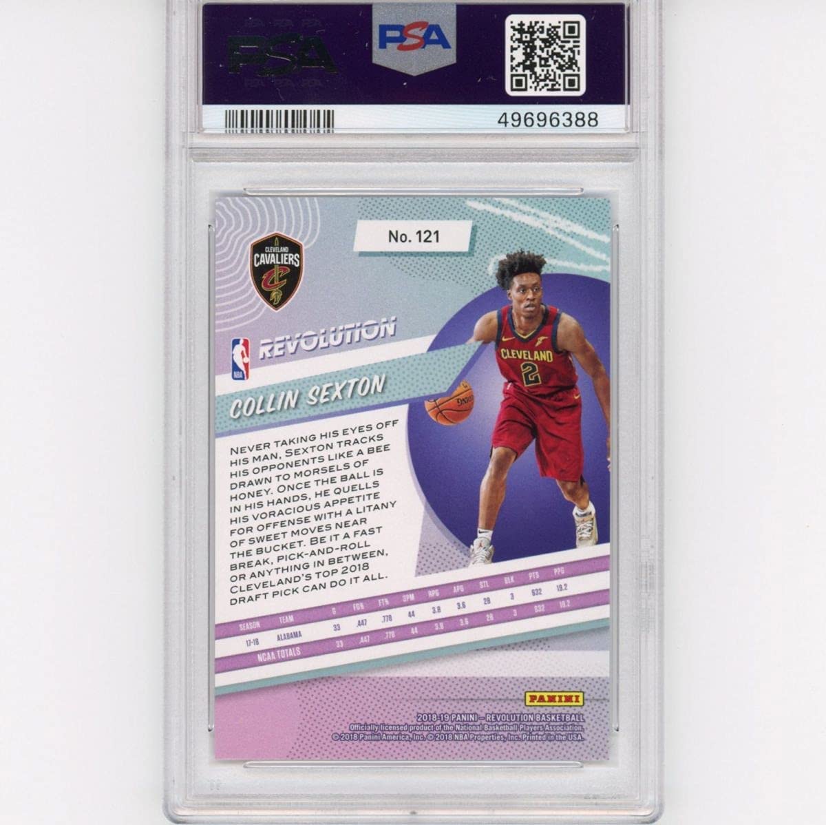 Graded 2018-19 Panini Revolution Collin Sexton #121 Rookie RC Basketball Card PSA 10 Gem Mint - Sport Cards