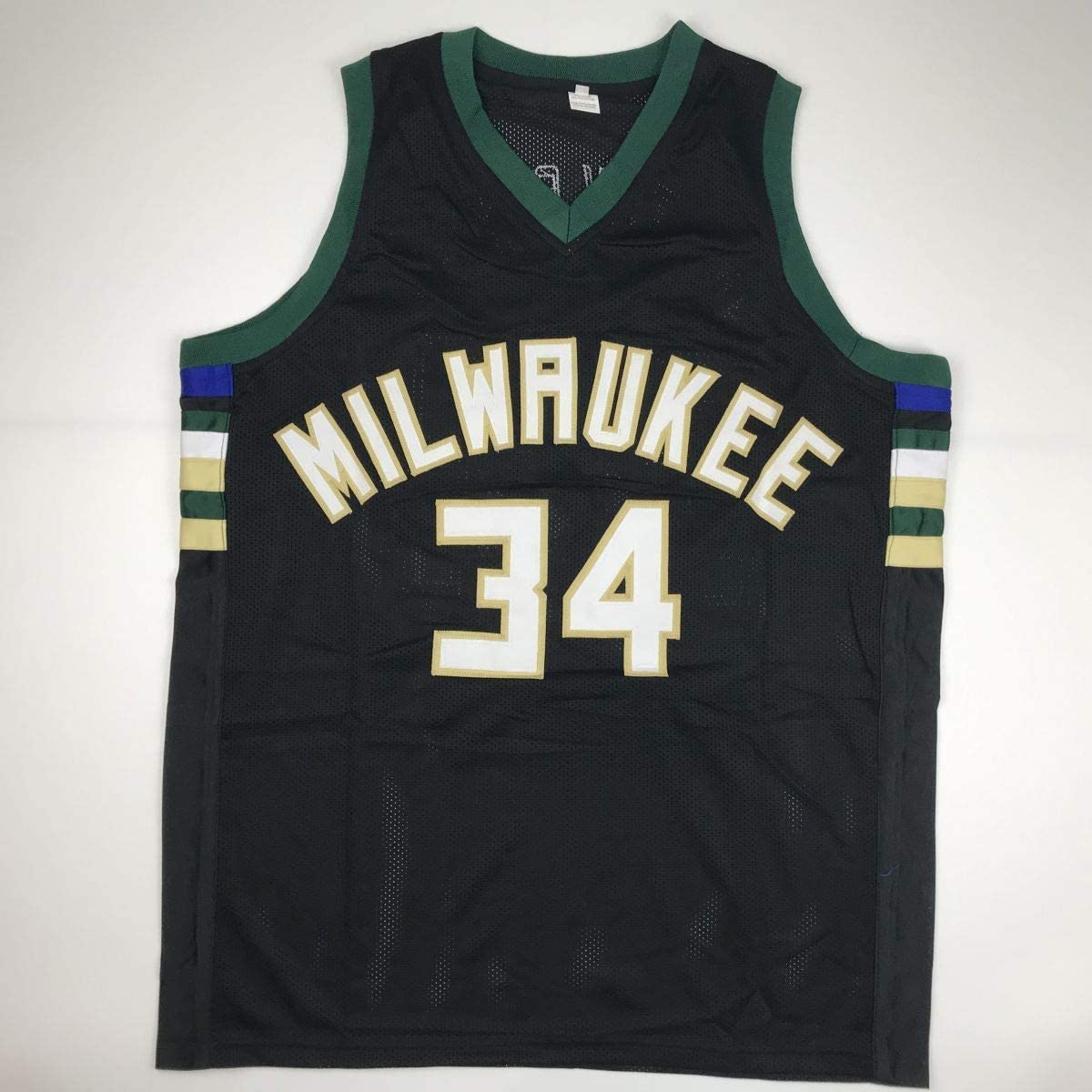 Autographed/Signed Giannis Antetokounmpo Milwaukee Black Custom Basketball Jersey JSA COA