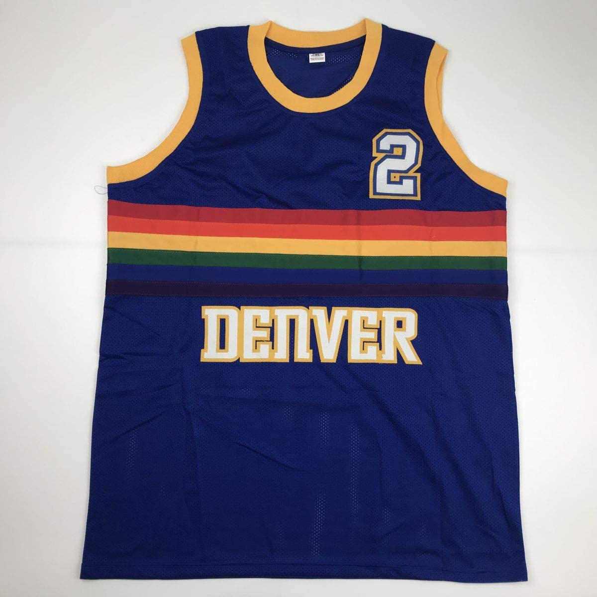 Autographed/Signed Alex English Denver Blue Basketball Jersey PSA/DNA COA - Sport Cards