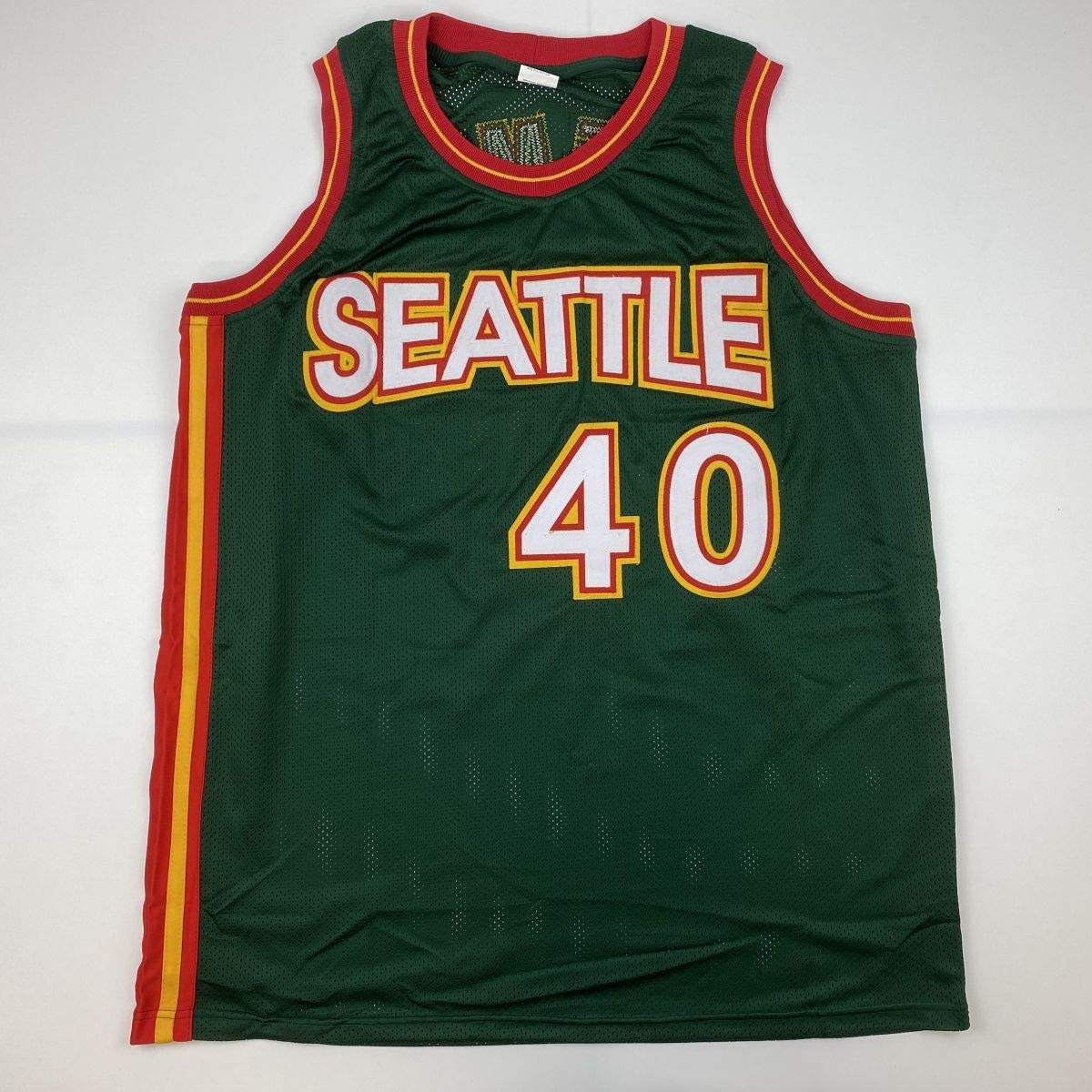 Autographed/Signed Shawn Kemp Seattle Dark Green Basketball Jersey PSA/DNA COA - Sport Cards