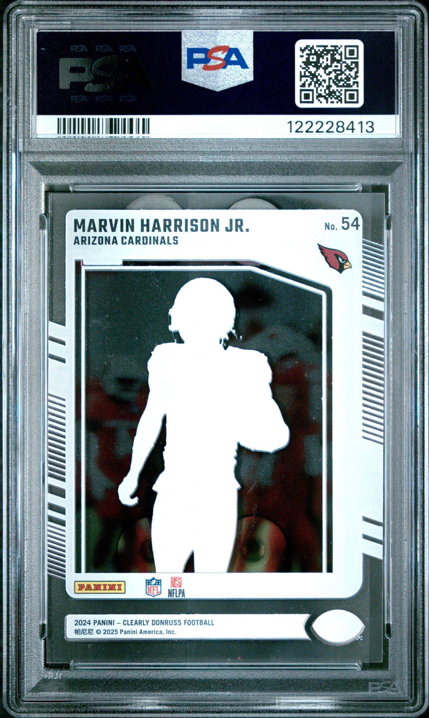 Graded 2024 Panini Clearly Donruss Marvin Harrison Jr #54 Rookie RC Football Card PSA 8 Near Mint