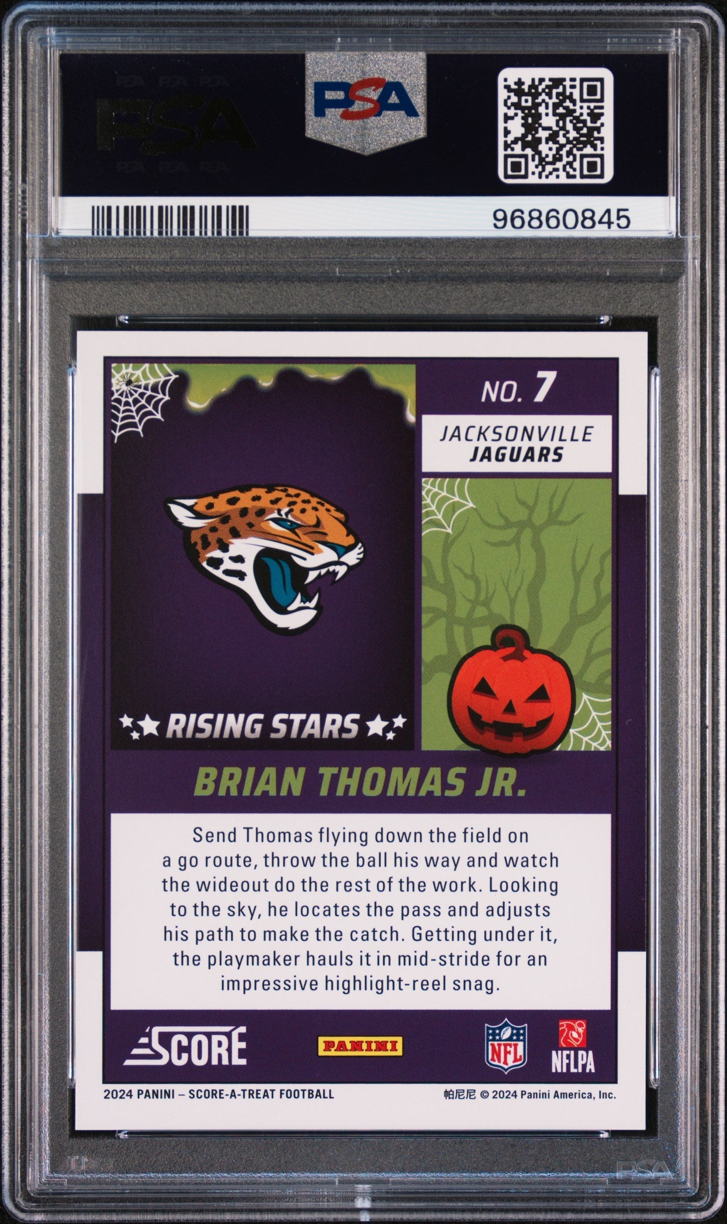 Graded 2024 Panini Score-A-Treat Brian Thomas Jr #7 Rising Stars Pumpkin Rookie RC Football Card PSA 10 Gem Mint