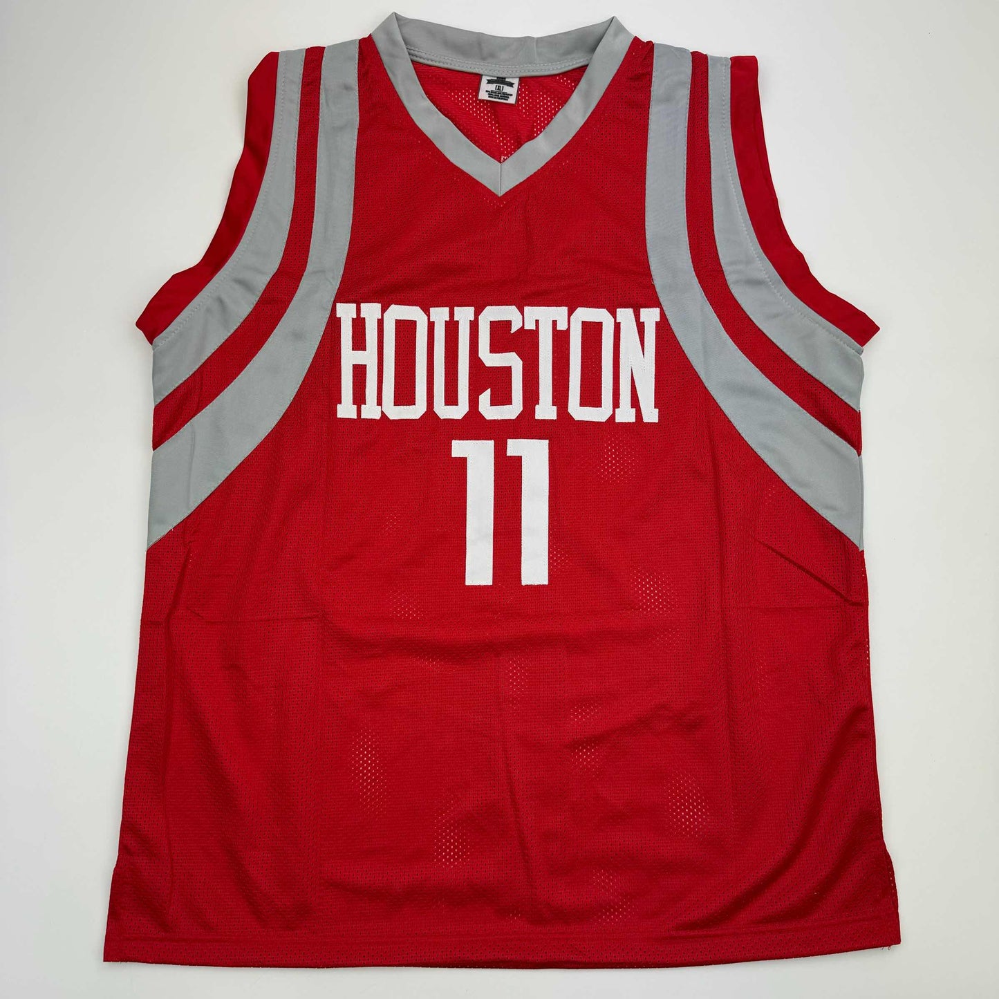 Autographed/Signed Yao Ming Houston Red Basketball Jersey Beckett BAS COA - Sport Cards