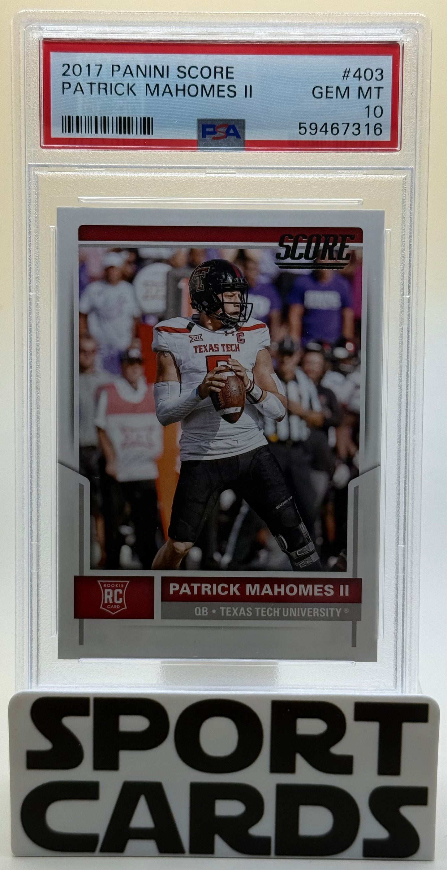 2017 Score #403 Patrick Mahomes II PSA 10 SportCards.com