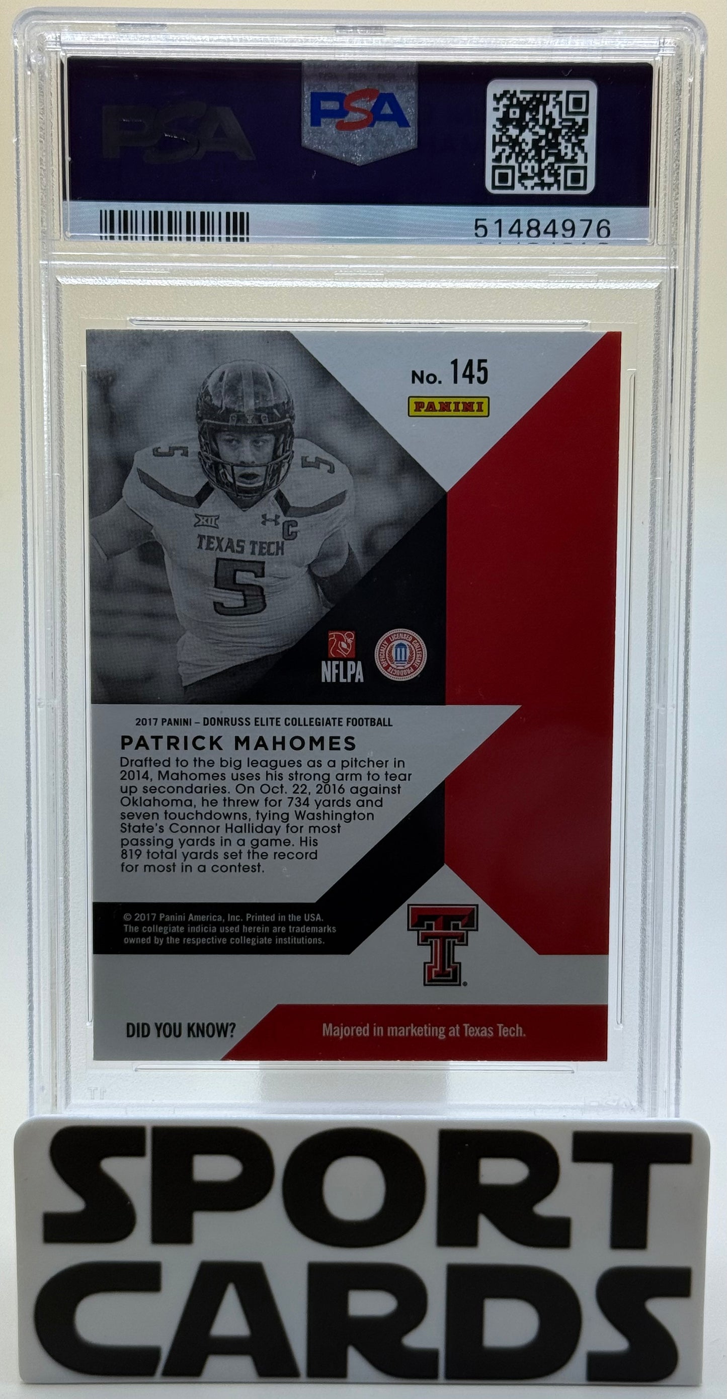 2017 Panini Elite Draft Picks #145 Patrick Mahomes II PSA 10 SportCards.com
