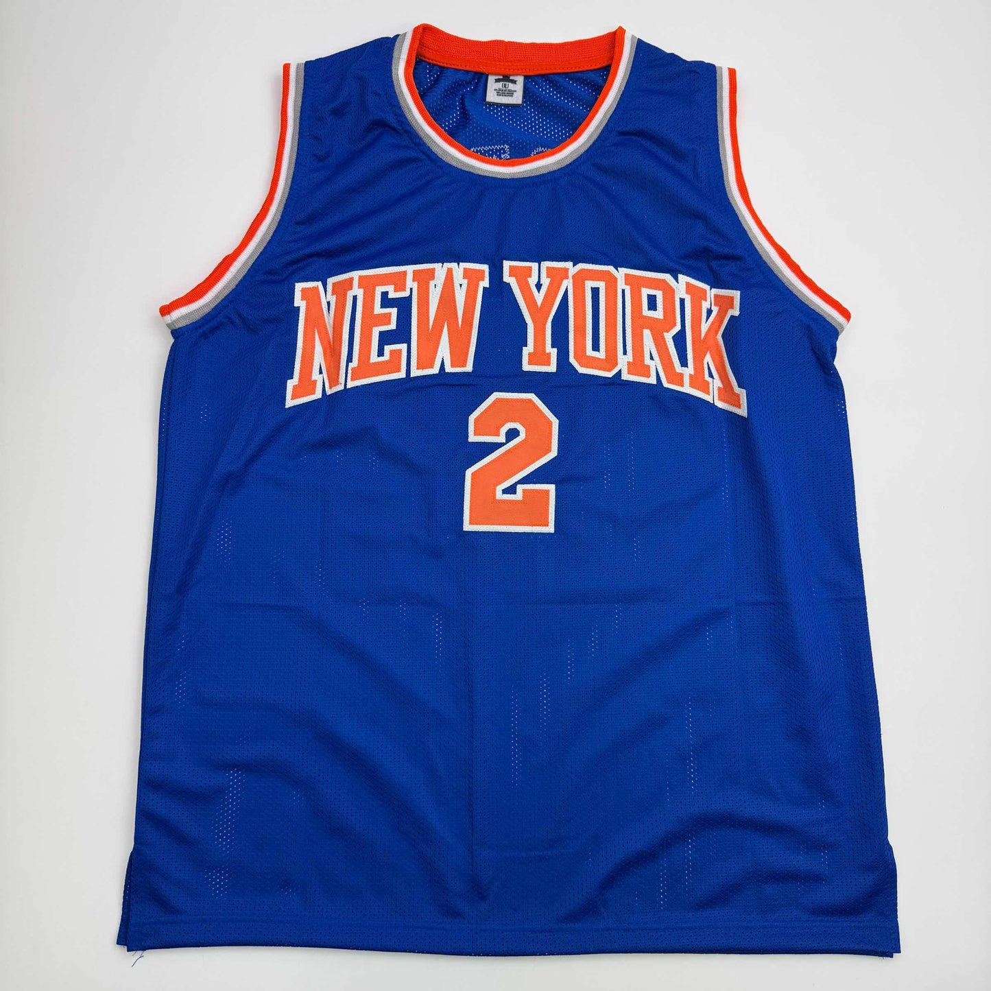 Autographed/Signed Miles Deuce McBride New York Blue Basketball Jersey JSA COA - Sport Cards