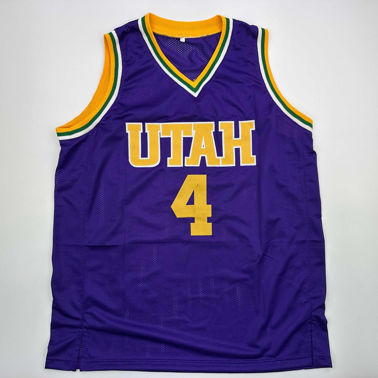 Autographed/Signed Adrian Dantley HOF 2008 Utah Purple Basketball Jersey Beckett BAS COA - Sport Cards