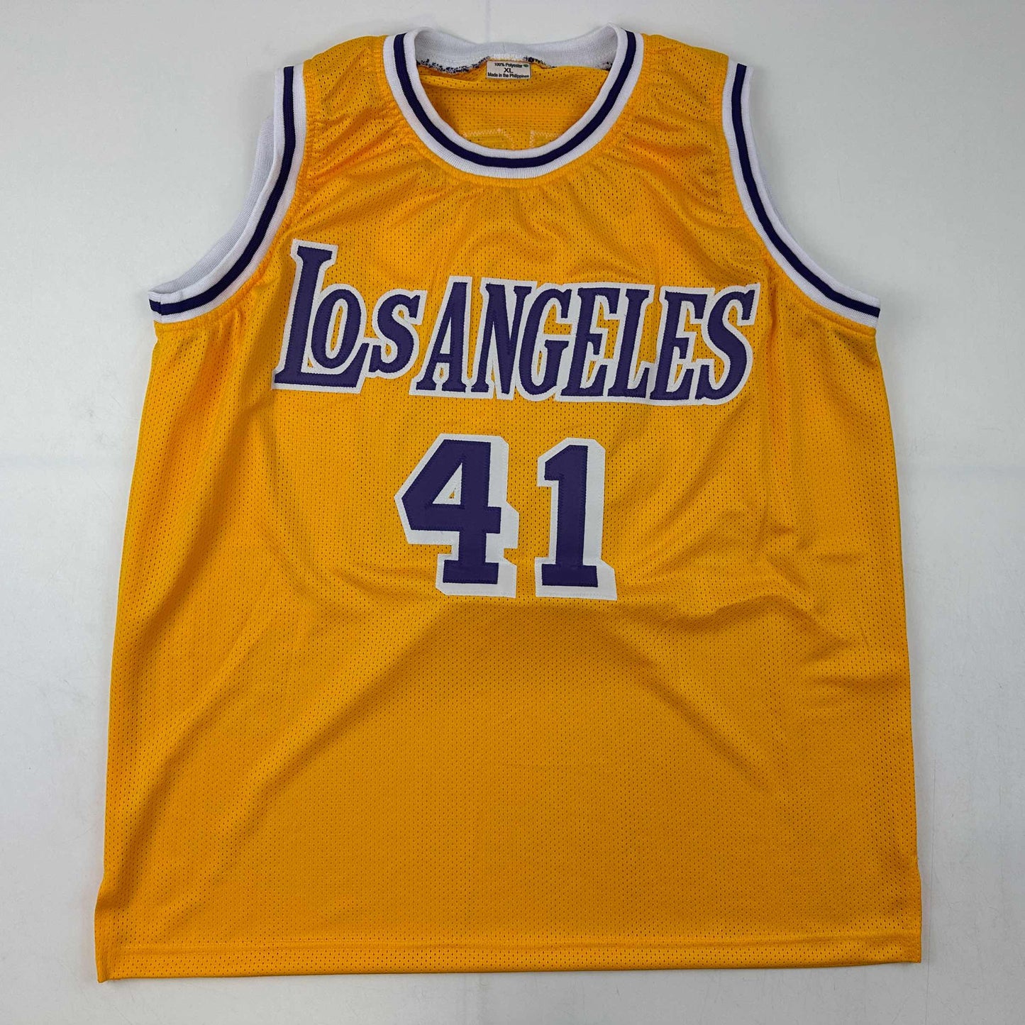 Autographed/Signed Glen Rice Los Angeles LA Yellow Basketball Jersey Beckett BAS COA - Sport Cards