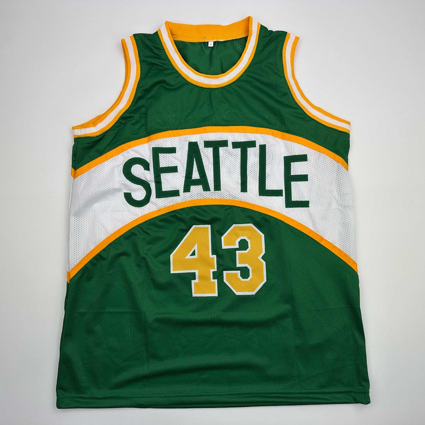 Autographed/Signed Jack Sikma Seattle Green Basketball Jersey JSA COA - Sport Cards