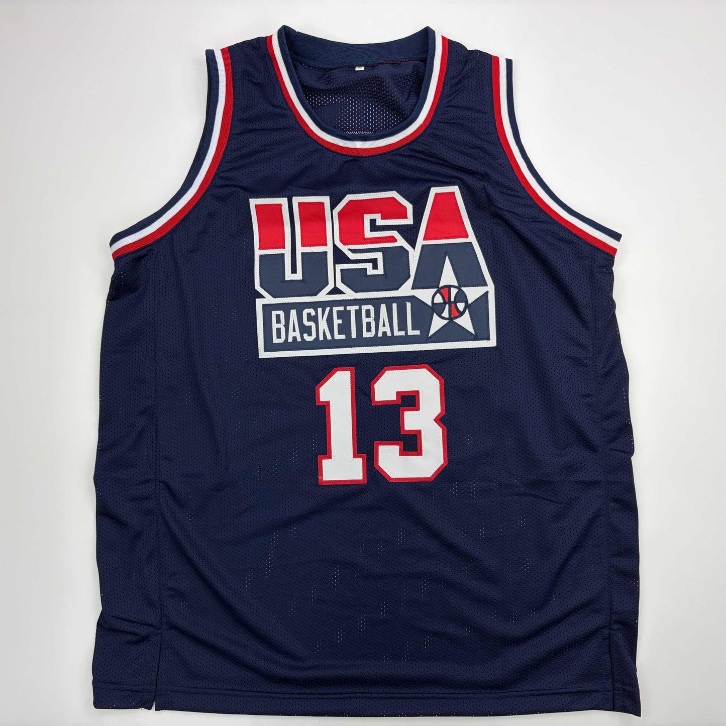 Autographed/Signed Shaquille Shaq O'Neal USA United States Blue Basketball Jersey PSA/DNA COA - Sport Cards