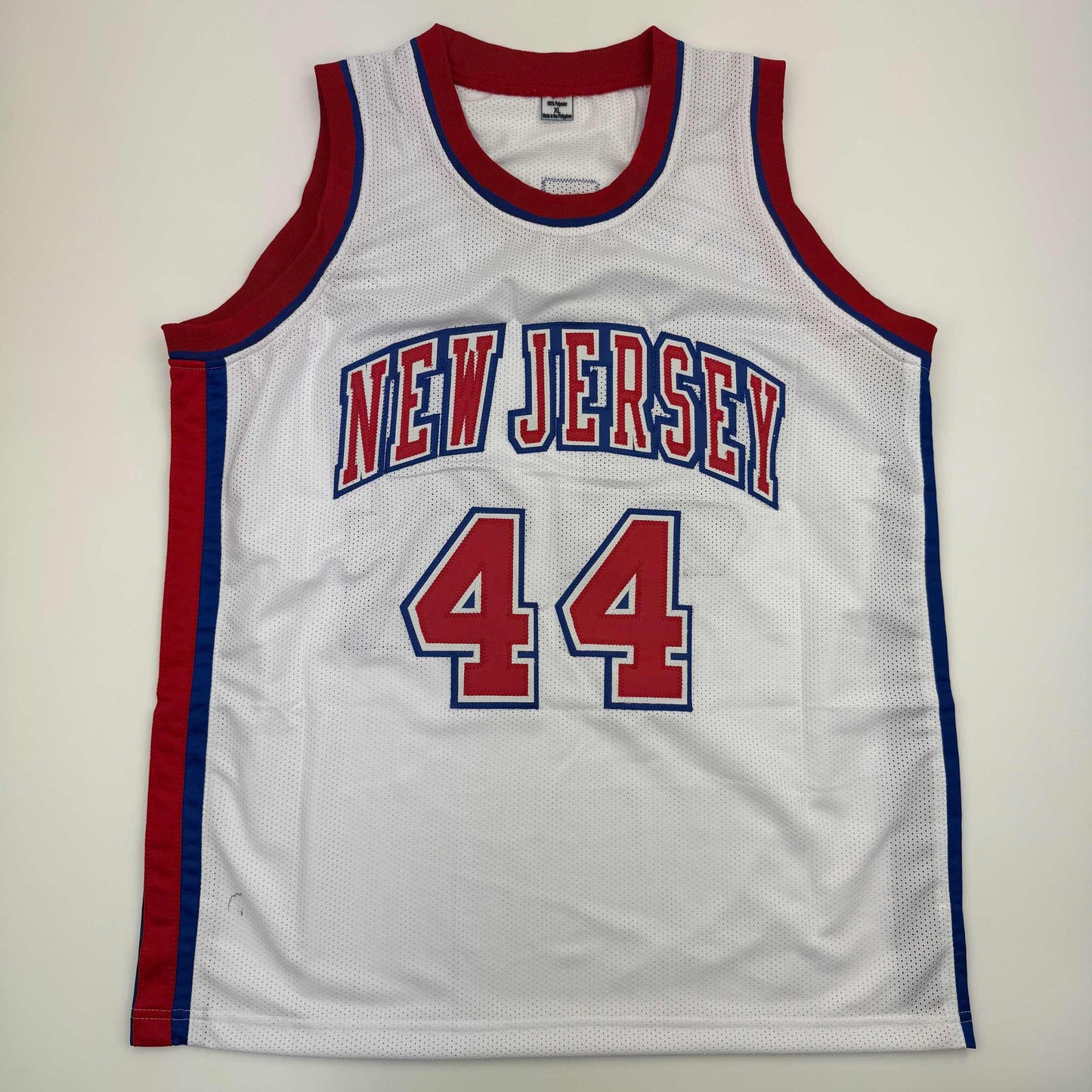Autographed/Signed Derrick Coleman New Jersey NJ White Basketball Jersey Beckett BAS COA - Sport Cards