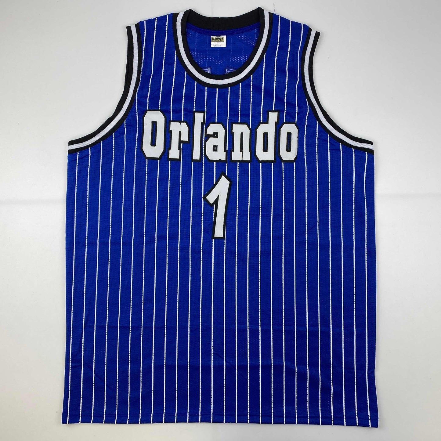 Autographed/Signed Anfernee Penny Hardaway Orlando Blue Pinstripe Basketball Jersey PSA/DNA COA - Sport Cards