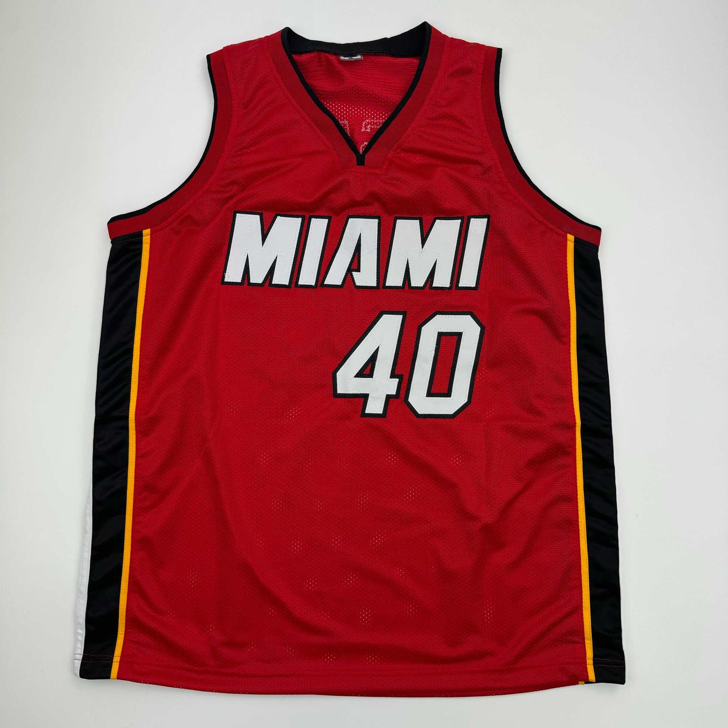 Autographed/Signed Udonis Haslem Miami Red Basketball Jersey Beckett BAS COA - Sport Cards