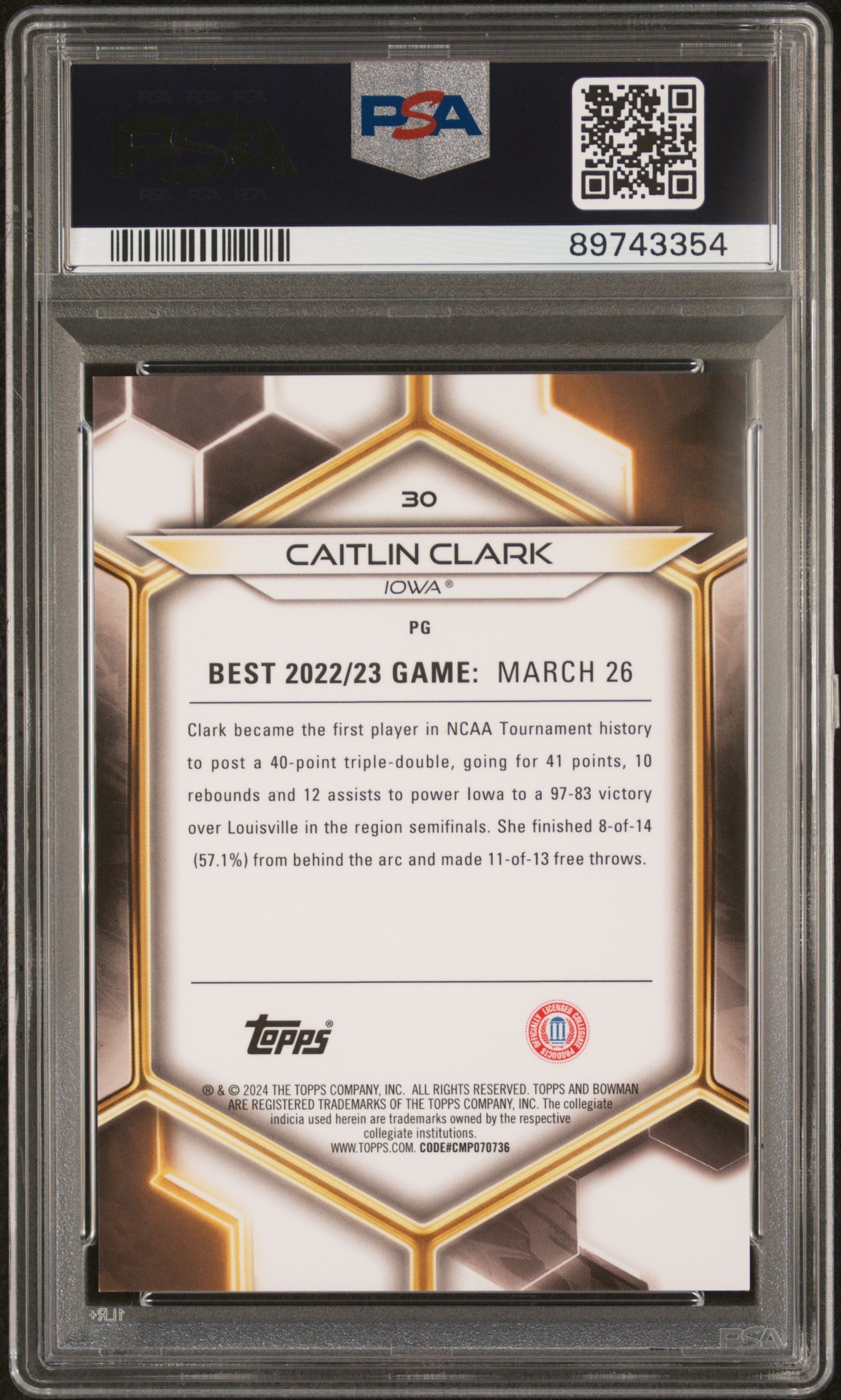 Graded 2023 Topps Bowman U Best Caitlin Clark #30 Blue #/150 Rookie RC Basketball Card PSA 10 Gem Mint