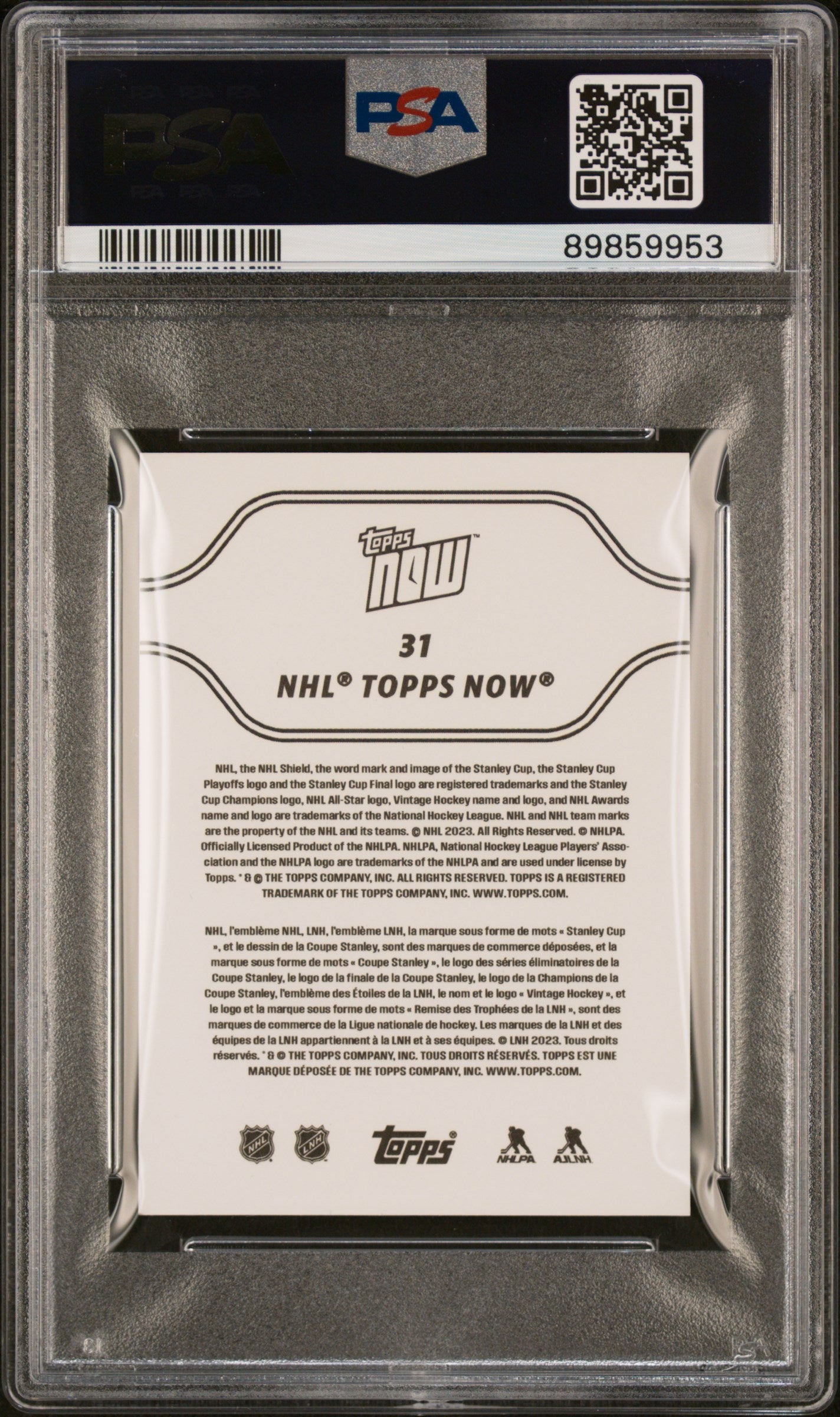 Graded 2023 Topps Now NHL Connor Bedard #31 Stickers Rookie RC Hockey Card PSA 9 Mint