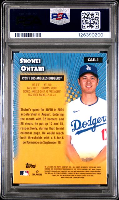 Graded 2025 Topps Chrome Shohei Ohtani #CAE1 All Etch Baseball Card PSA 10 Gem Mint