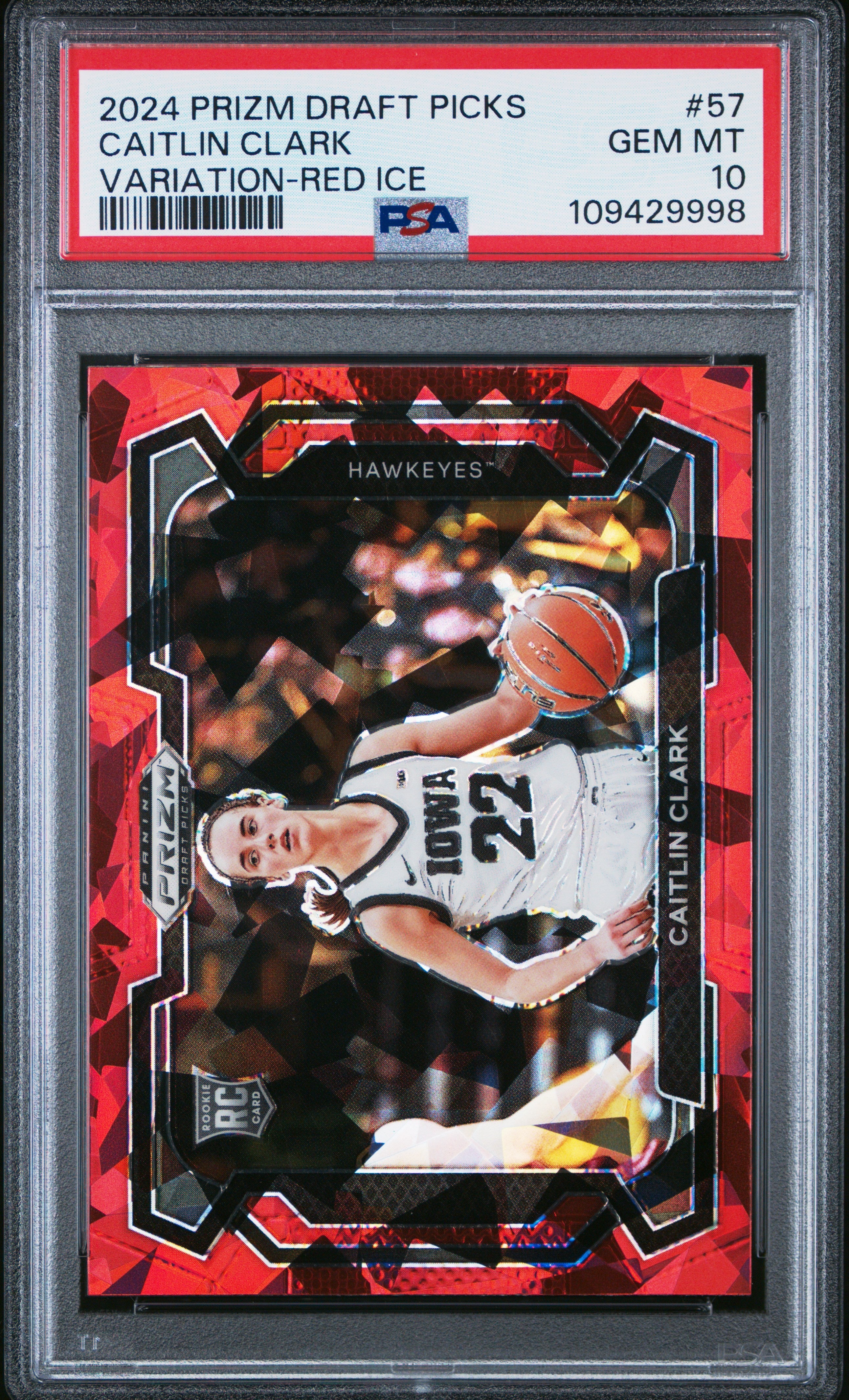 Graded 2024 Panini Prizm Draft Picks Caitlin Clark #57 Variation Red I – Sport Cards