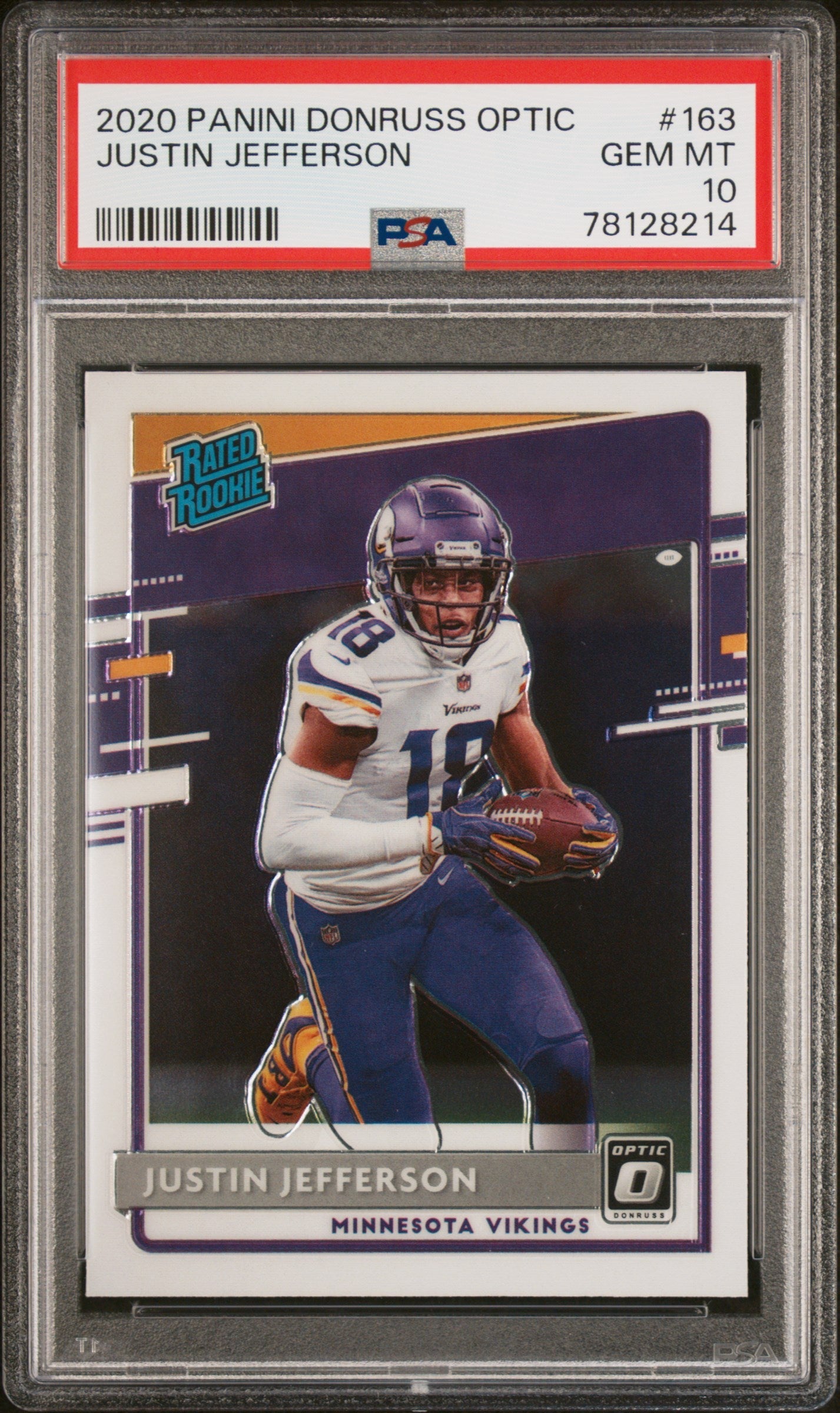 justin jefferson graded rookie card 2020 Panini Donruss Optic #163 RC Footb – Sport Cards have for any die What games use tobacco Color:Blue Mythic 12+ Ages