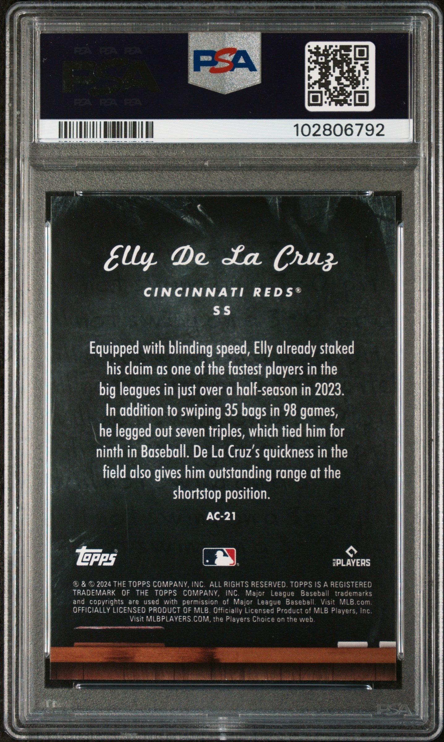 Graded 2024 Topps Update Elly De La Cruz #AC21 All Class Rookie RC Baseball Card PSA 10 Gem Mint