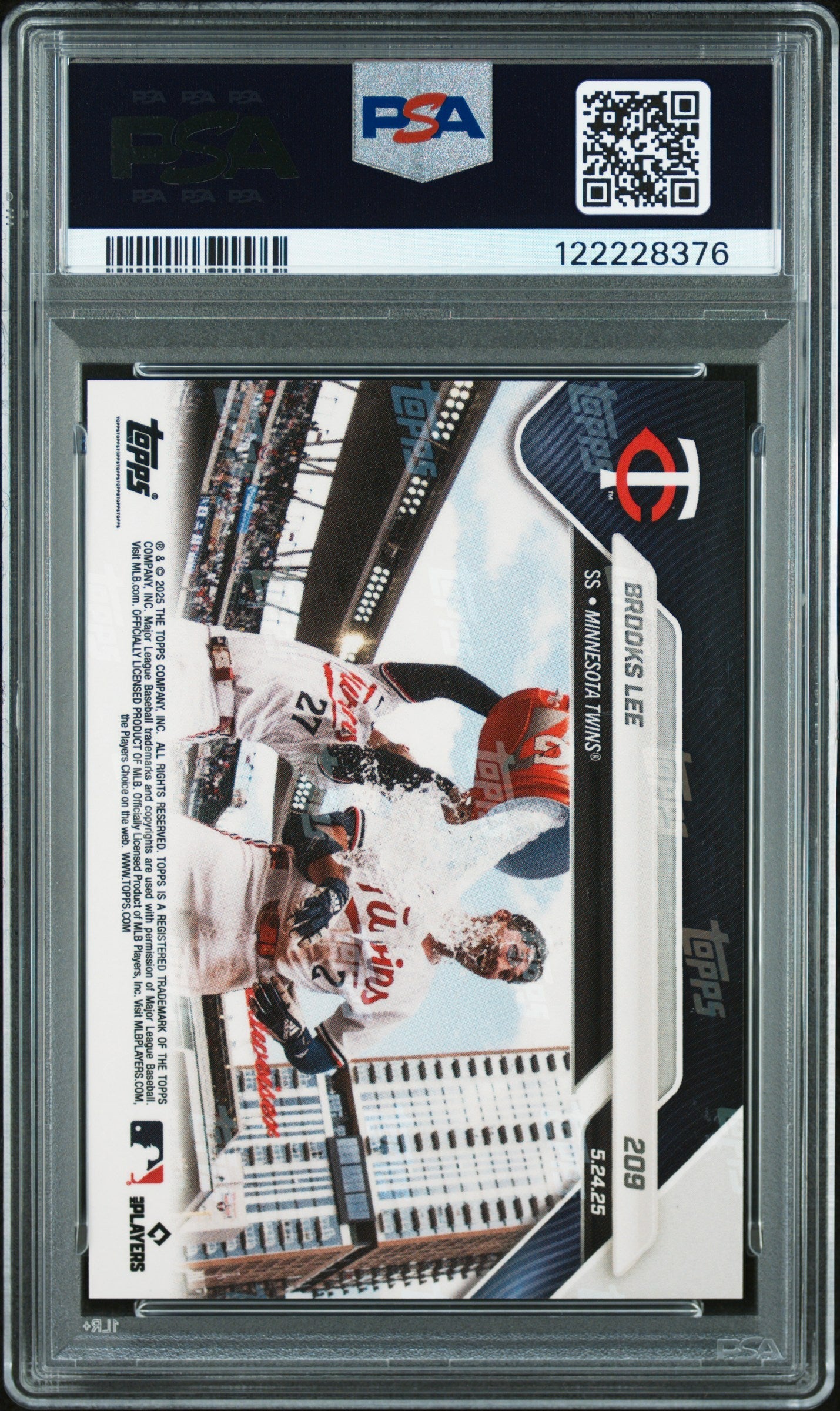 Graded 2025 Topps Now Brooks Lee #209 Gold Foil /50 Rookie RC Baseball Card PSA 9 Mint