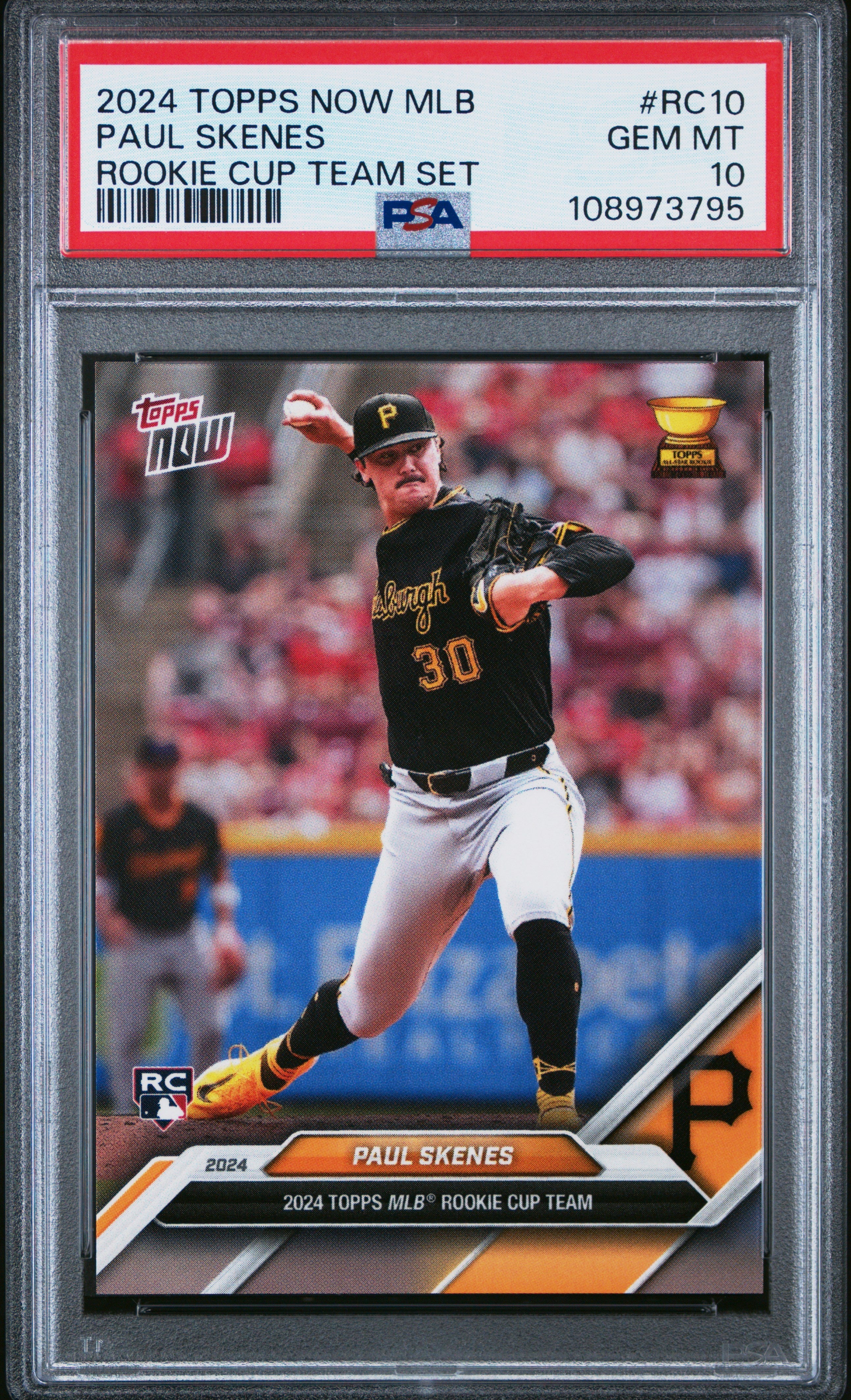 Paul Skenes Pittsburgh Pirates 2024 Topps Now Rookie Cup Team #RC10 BGS Authenticated 10 Card