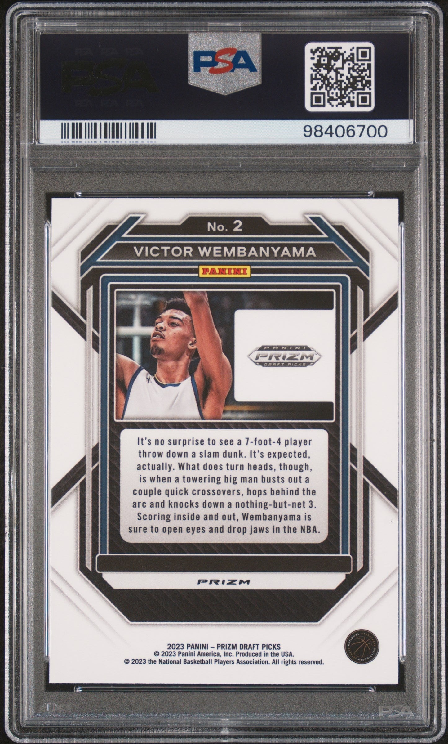 Graded 2023 Panini Prizm Draft Picks Victor Wembanyama #2 Red Ice Rookie RC Basketball Card PSA 10 Gem Mint