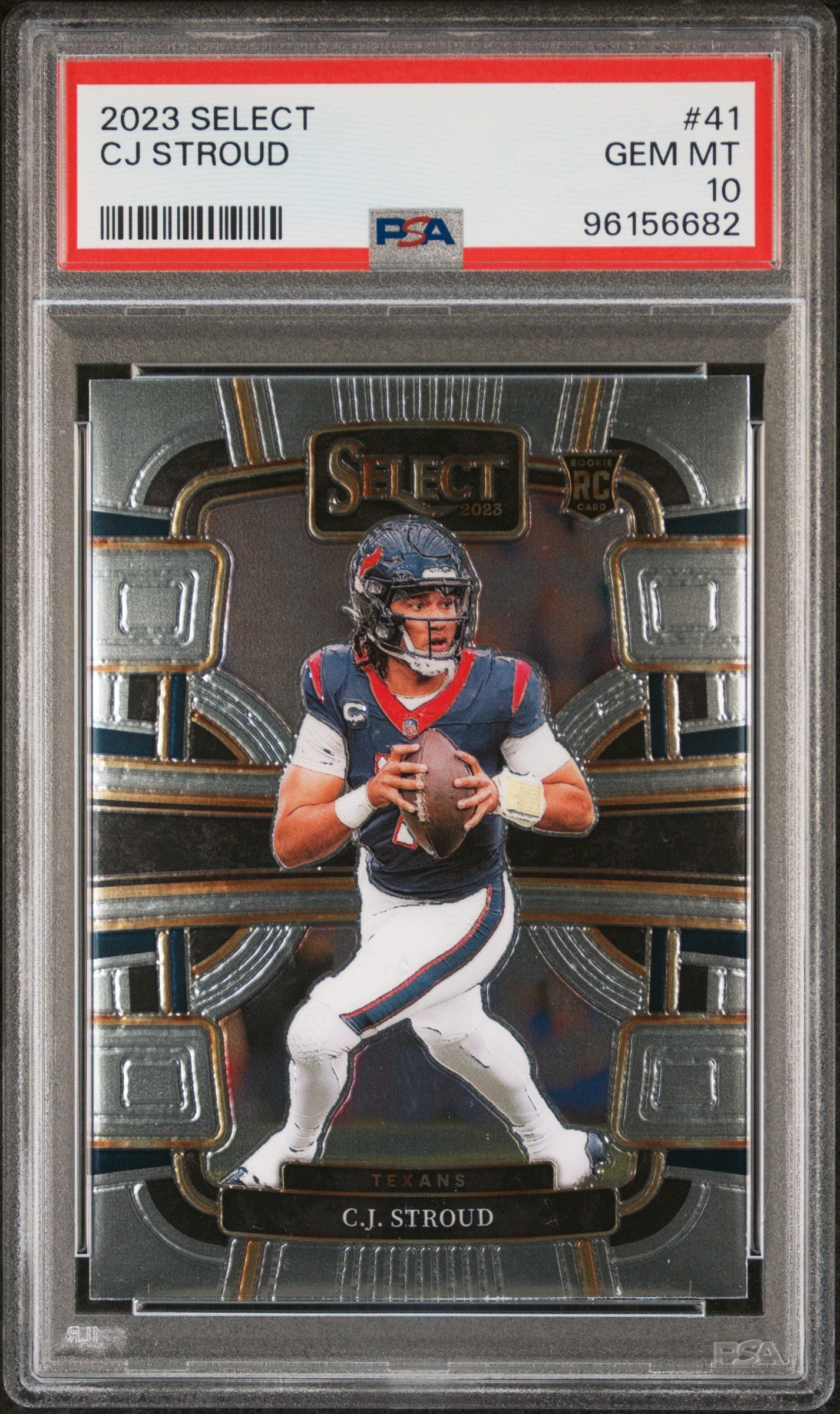 cj stroud rookie card graded 2023 Panini Select #41 RC Football PSA 10 – Sport Cards comes encapsulated in a 600ct Black Card Sleeves, Price Arange:100-199 Pieces Gift Wrap Excluded