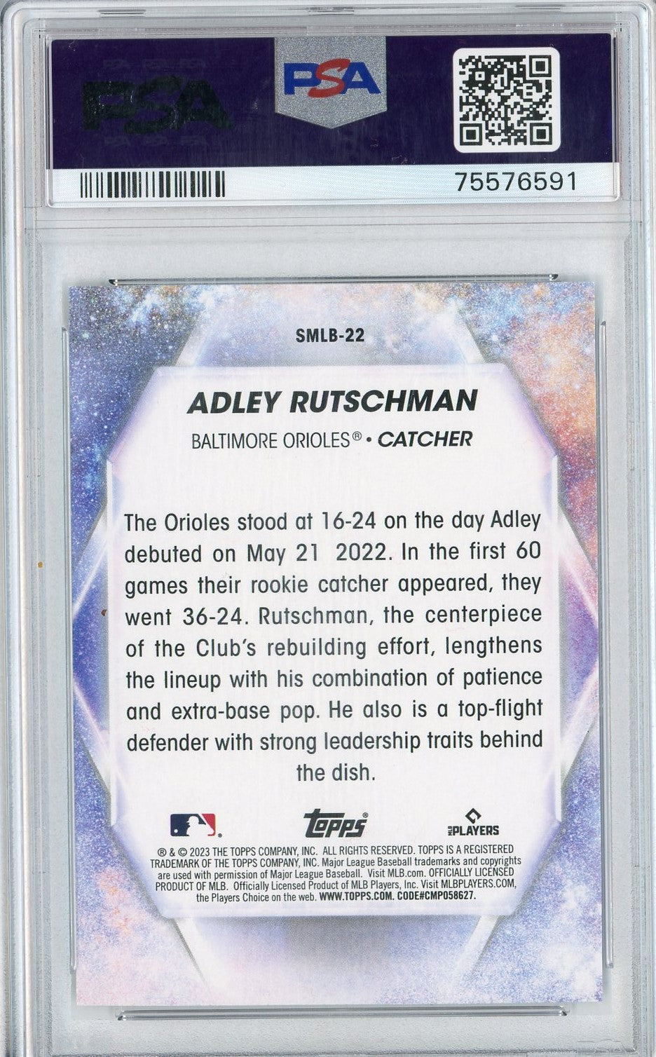 Graded 2023 Topps Adley Rutschman #SMLB22 Stars Of The MLB Rookie RC Baseball Card PSA 10 Gem Mint