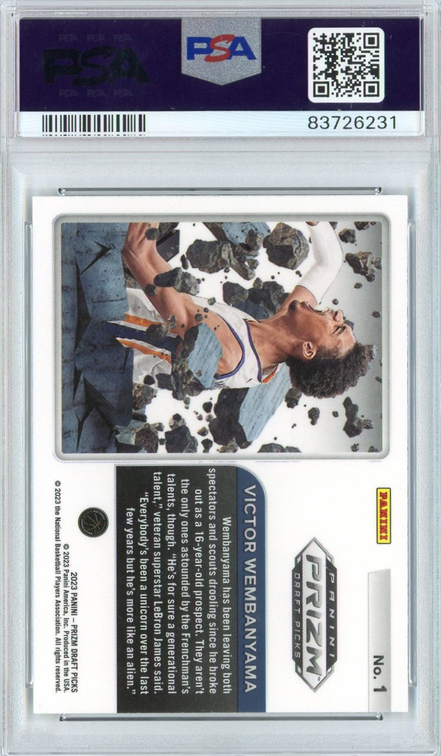 Graded 2023 Prizm Draft Picks Victor Wembanyama #1 Prizm Break Rookie RC Basketball Card PSA 10 Gem Mint