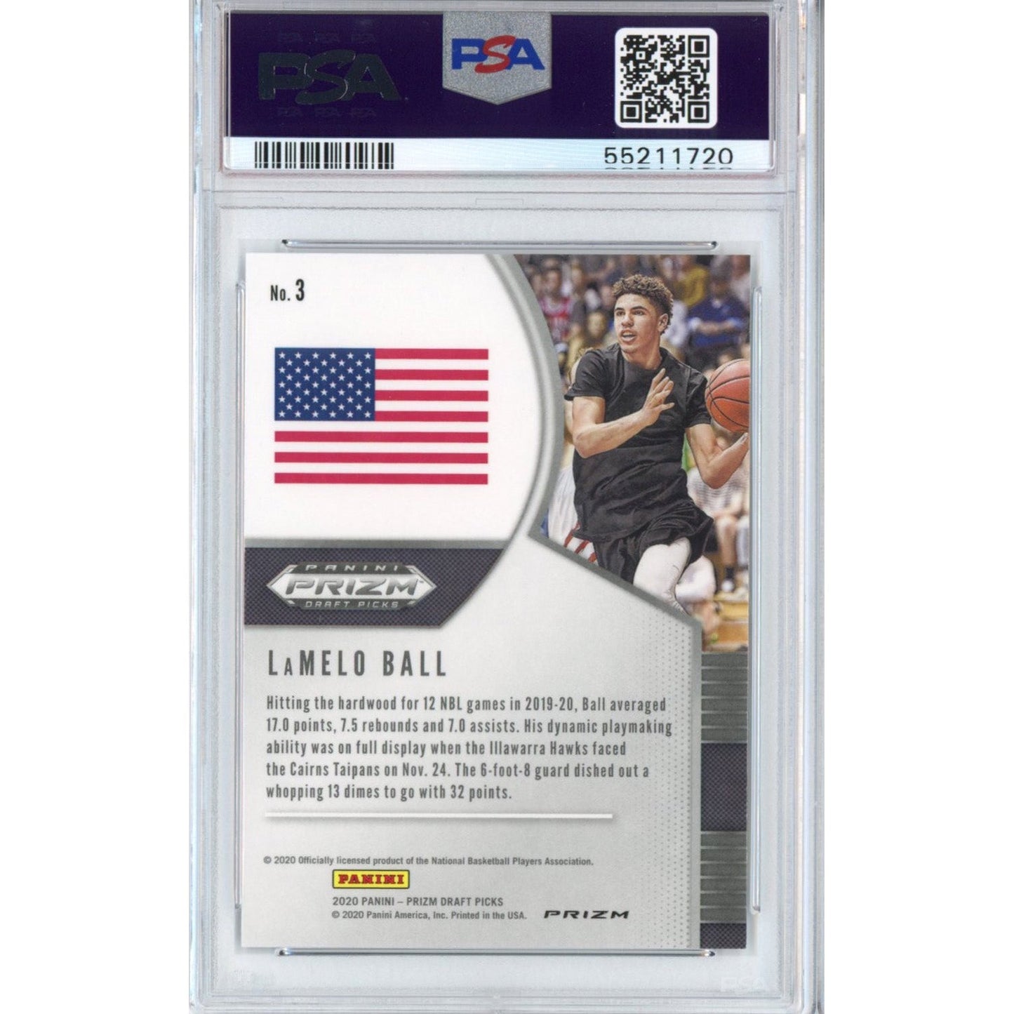 Graded 2020-21 Panini Prizm DP Draft Picks LaMelo Ball #3 Silver Prizm Rookie RC Basketball Card PSA 10 Gem Mint