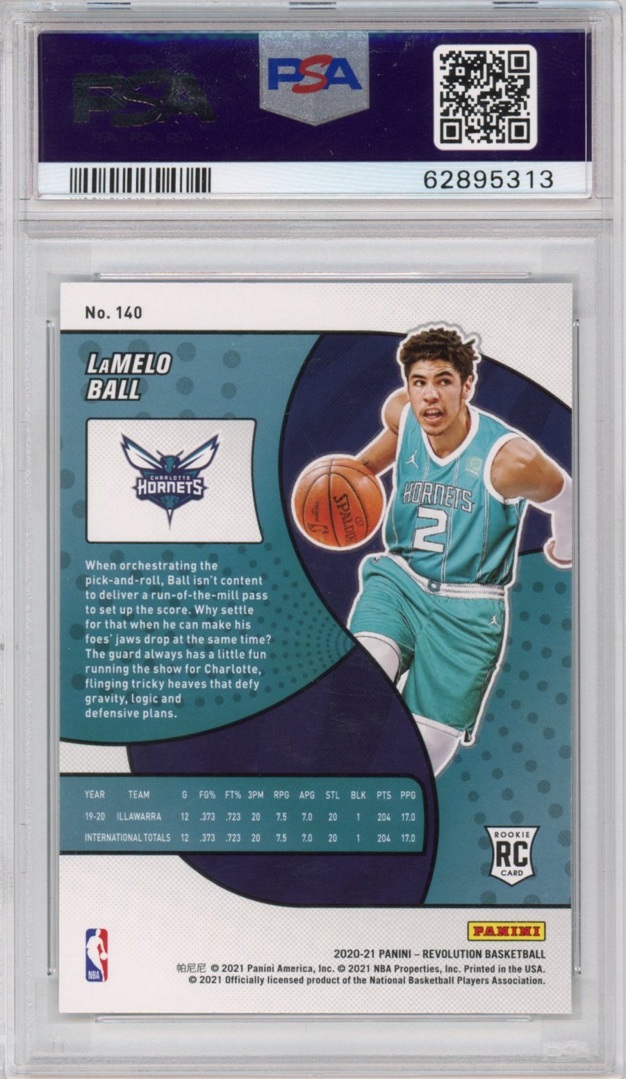 Graded 2020-21 Panini Revolution LaMelo Ball #140 Rookie RC Basketball Card PSA 10 Gem Mint
