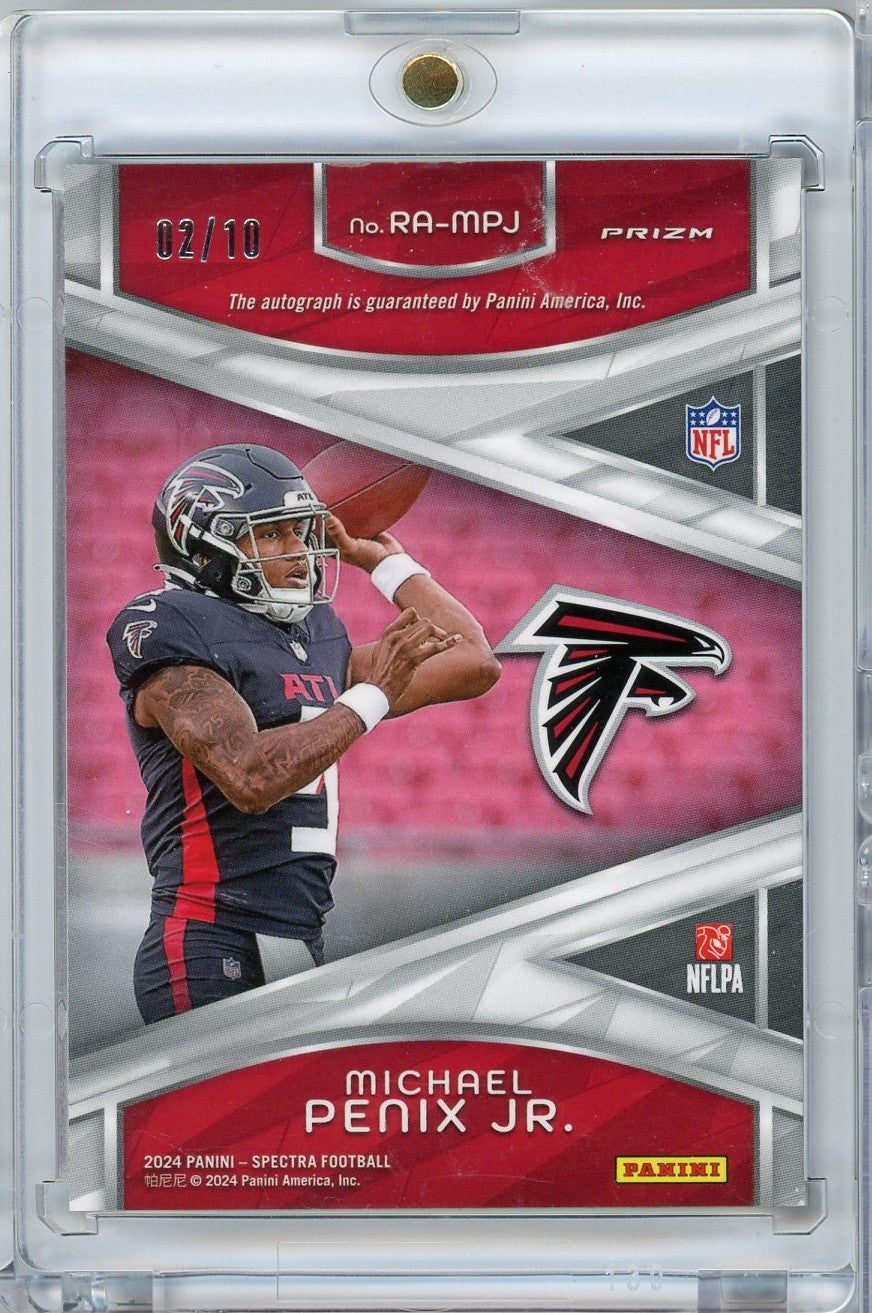 2024 Panini Spectra Orange Auto Michael Penix Jr #RAMPJ /10 Rookie RC Football Card