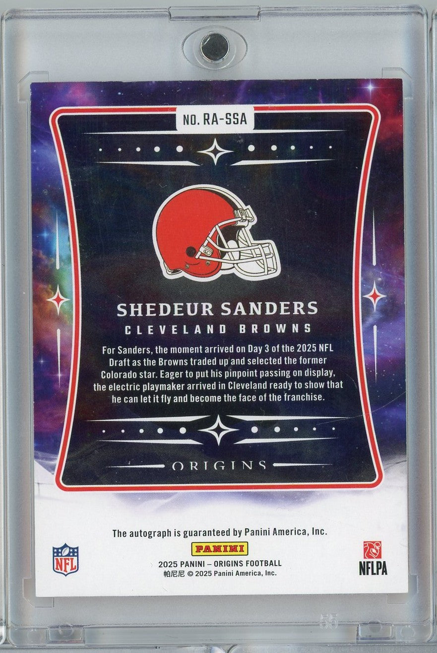 2025 Panini Origins Shedeur Sanders #RA-SSA /75 Orange Auto Rookie RC Football Card