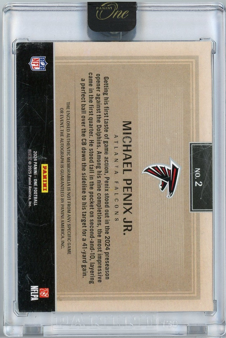 2024 Panini One Michael Penix Jr #2 /25 RPA Rookie Patch Auto Rookie RC Football Card