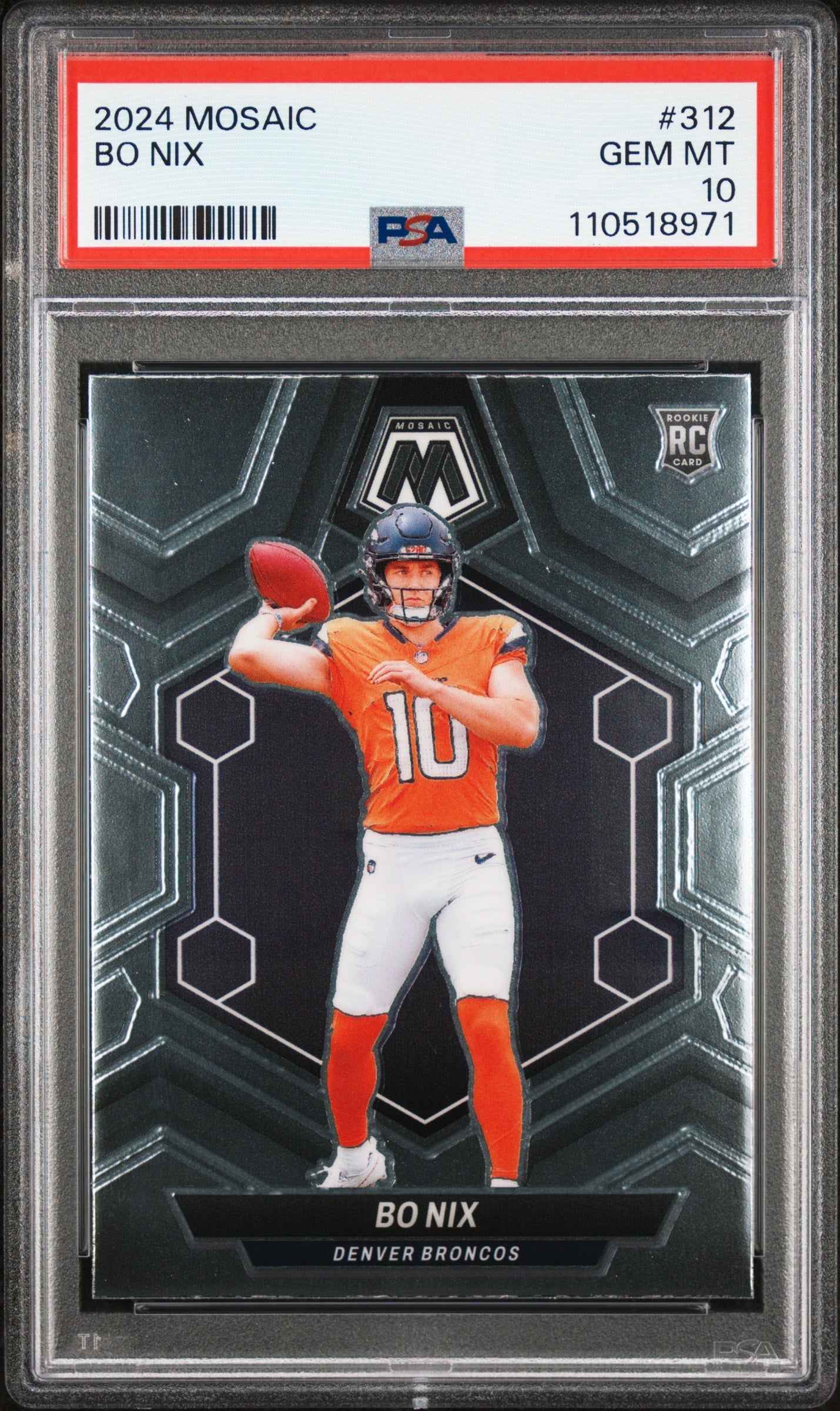 2024 Panini Mosaic Bo Nix #312 PSA 10