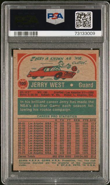 Graded 1973 Topps Jerry West #100 Basketball Card PSA 6 EX-MT