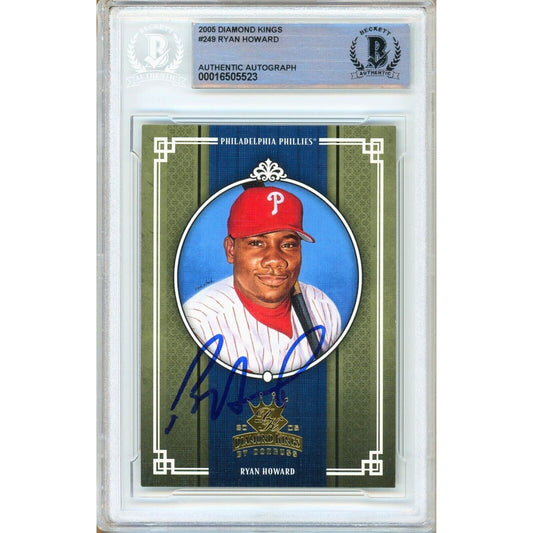 Ryan Howard Philadelphia Phillies Signed 2005 Diamond Kings Card Beckett Auth Auto Slab