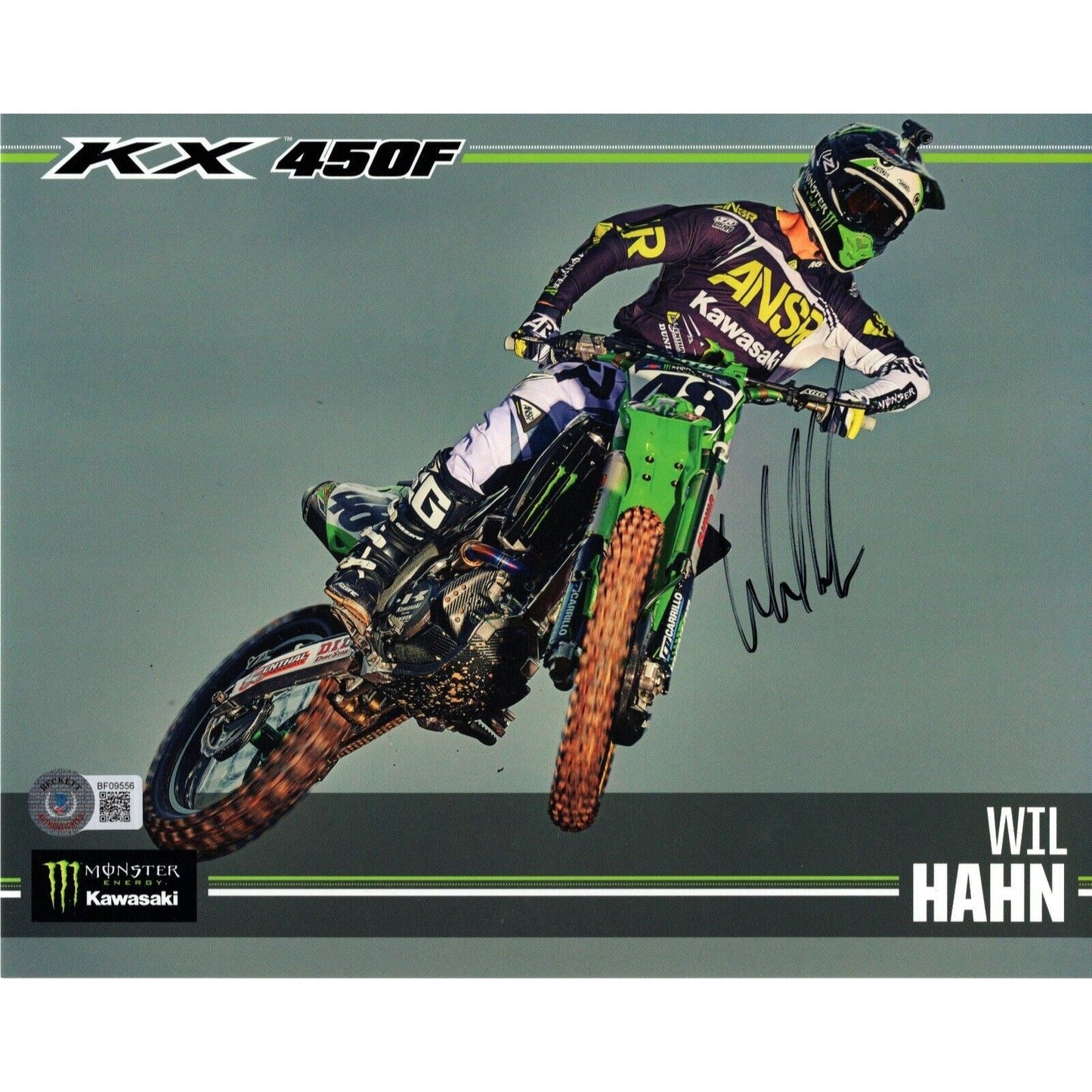 Wil Hahn Supercross Motocross Signed 8x10 Photo Beckett Authentic Auto COA